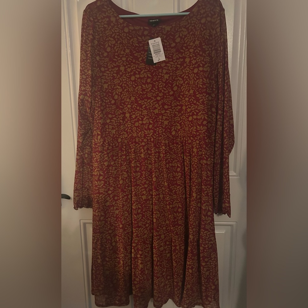 Torrid Red Floral Mesh Mini Dress - Picture 8 of 12